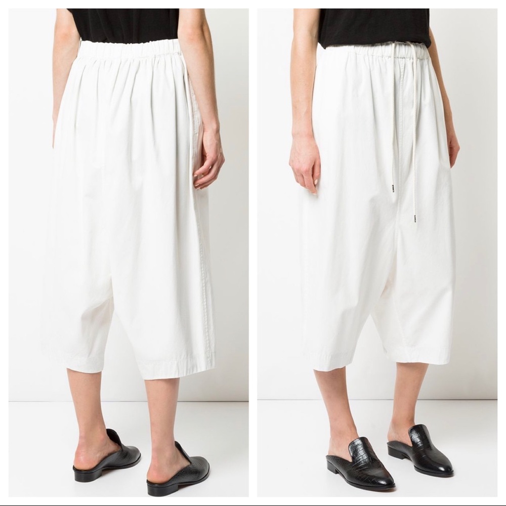 SOLD NWT Bassike pure white cropped harem pants